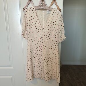 Madewell Cream Dress with Strawberry Print
